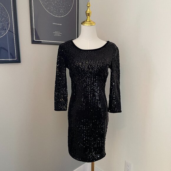 ✨3/$20✨ ONLY Black Sequin Mini Dress - Picture 1 of 2